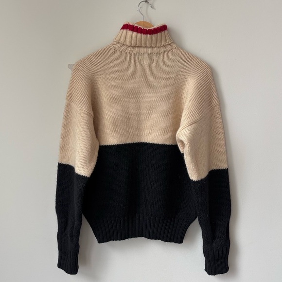 Vintage Polo Ralph Lauren Colorblock Cookie Patch 100% Wool Ski Sweater Men’s M - Picture 7 of 9